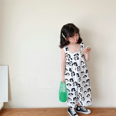 Ljetna odjeća za djevojčice Hlače s naramenicama Hlače s motivima stripova Hlače Modni dječji kombinezoni, udobna dječja odjeća