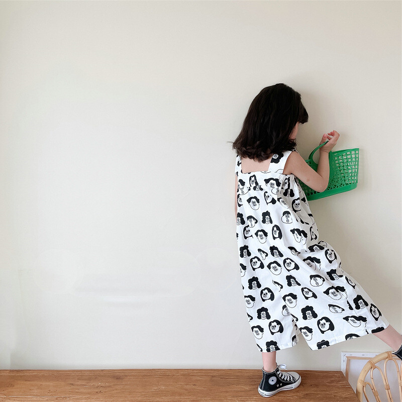 Ljetna odjeća za djevojčice Hlače s naramenicama Hlače s motivima stripova Hlače Modni dječji kombinezoni, udobna dječja odjeća
