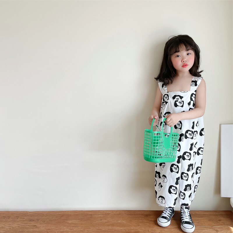 Ljetna odjeća za djevojčice Hlače s naramenicama Hlače s motivima stripova Hlače Modni dječji kombinezoni, udobna dječja odjeća