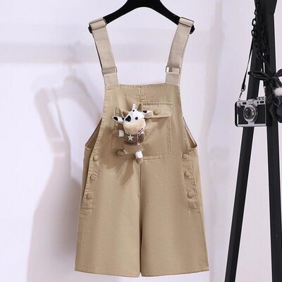 Nova slatka lutka krava Dekoracija kombinezona za djevojčice Ljetni jednobojni dječji kratki hlače s naramenicama za djevojčicu Ležerne labave kratke hlače s tregerima