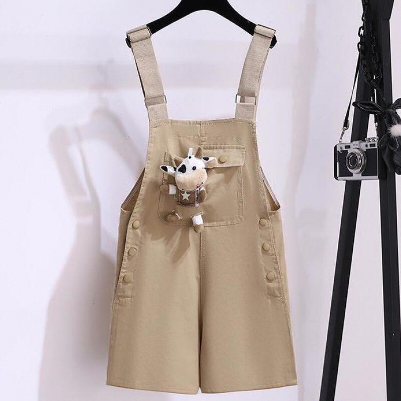 Nova slatka lutka krava Dekoracija kombinezona za djevojčice Ljetni jednobojni dječji kratki hlače s naramenicama za djevojčicu Ležerne labave kratke hlače s tregerima