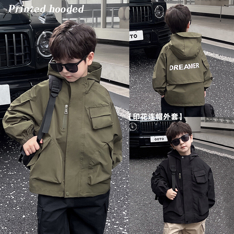 Jakne za dječake Jesen Zima 2024. Dječji kaputi Modne majice s kapuljačom za djecu Tinejdžeri Gornja odjeća Vjetrovke za školsku bebu