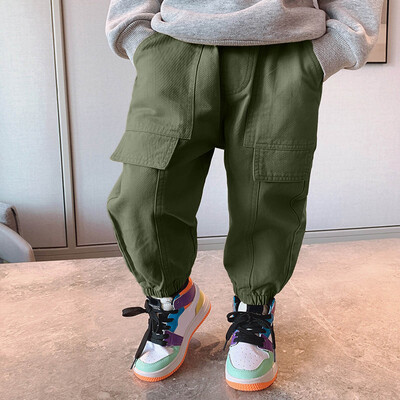 Zēnu bikses, izmērs 10-12, uzvalks bērniem, maziem bērniem, unisex, pavasaris, vasara, somi, forši kabatas ielas stila hiphopa bikses Pantalones NiñA
