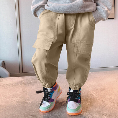 Zēnu bikses, izmērs 10-12, uzvalks bērniem, maziem bērniem, unisex, pavasaris, vasara, somi, forši kabatas ielas stila hiphopa bikses Pantalones NiñA