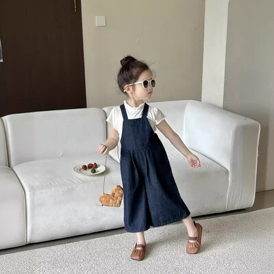 Kid Overall Baby Girl Overall 2024 Suvine ja Kevadine Korea stiilis Mood Uued Tüdrukud Tugevad Pehmed Kõik Sobivad pükste kombinesoonid