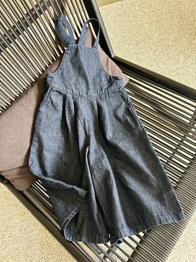 Dječji kombinezon, kombinezon za djevojčice, modni korejski stil za ljeto i proljeće 2024., nove djevojke, jednobojni mekani kombinezoni s hlačama