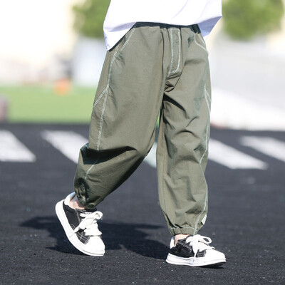 2023. aasta uue moe suvepüksid poiste spordipüksid, puuvillased püksid, elastse vöökohaga vabaaja püksid, poiste töörõivad, pahkluupüksid 5–14 a.