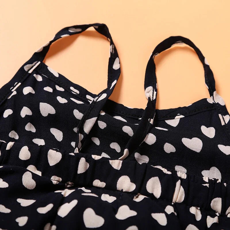 Ljetna dječja odjeća Pamučni pojas bez rukava za djevojčice Dječja odjeća u obliku srca Kombinezon s remenom Odjevni kombinezoni za djevojčice