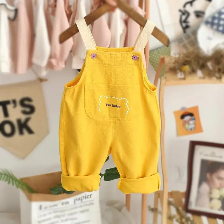 2023 Dječaci Djevojčice Slatki medo Kombinezoni s džepovima Hlače Proljeće Jesen Djeca Djeca Pamuk Ležerne udobne hlače sa štiklima Odjeća