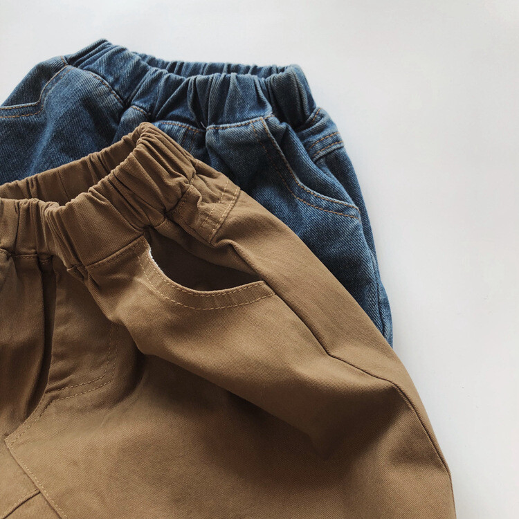 Dječje traperice za dječake Proljeće Jesen Korejski konkavni oblik Retro Hlače za malu djecu Veliki izbor Hlače za dječake Velike PP križne hlače