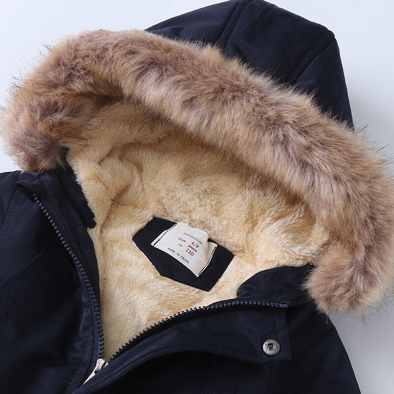 RAISE 2024 Jesen Zima Gornja odjeća za dječake Kaput Fleece Thicken Topla Jakna s kapuljačom za malu djecu Djevojčice Parke za 4-14 godina