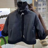 Nove jakne za dječake Debljina kože od flisa Dječji kaputi Modna dječja gornja odjeća Zima Jesen 2023-A0122