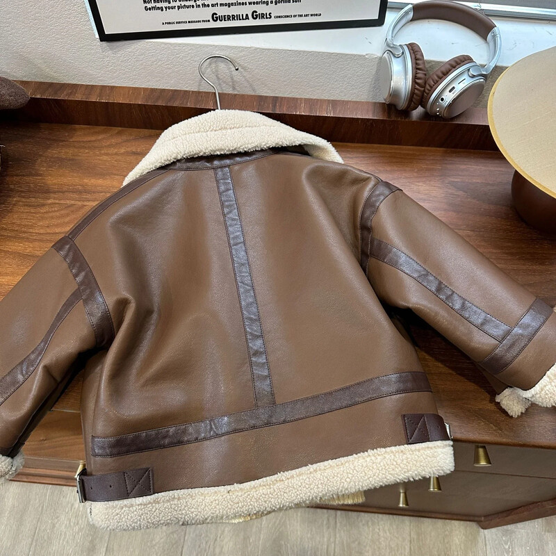 Dječjaci i djevojčice Krzneni integrirani kaput 2024 Zima Nova korejska verzija Dječja odjeća Dječja debela topla janjeća plišana dječja jakna