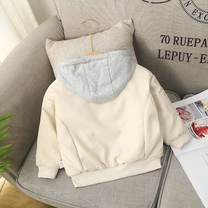 Zimska kožna jakna za dječake od 1 do 8 godina, debela topla pamučna dječja jakna, nova modna vodootporna dječja gornja odjeća s patentnim zatvaračem i kapuljačom