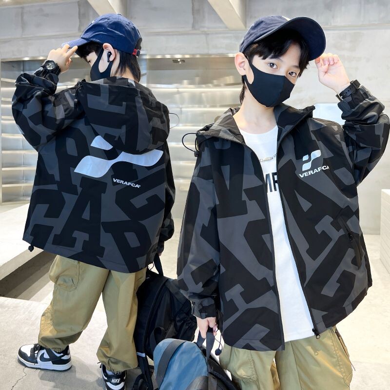 Dječaci 2024 Nova jakna Dječja jesenska zgodni kaputi s kapuljačom Dječje ležerne majice s vjetrovkama Dječja modna odjeća 3-12 godina