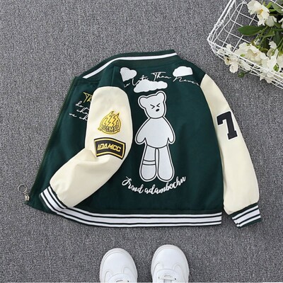 Kids Boys Windbreaker Φθινοπωρινό μπουφάν Μόδα με φερμουάρ Spicing Outerwear Cartoon Outdoors Letter Print Casual Clothing 2-12 Y