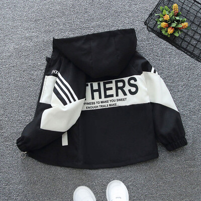 Korejska verzija Jakne s kapuljačom za dječake Proljeće Jesen Dječji kaput s patentnim zatvaračem Tanka vjetrovka Kaput Ležerna gornja odjeća s printom Dječja odjeća 2-12 godina