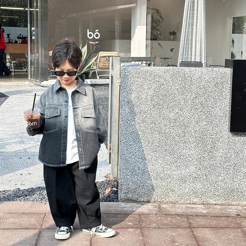 Lasteriided Poiss Korea stiil Ilus teksajakk 2024 kevad-sügis uus poistemood vabaaja isikupära teksamantel