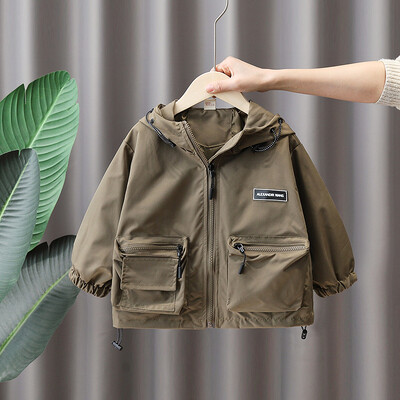 Dječački kaput Jakna Pamučna gornja odjeća Kaput 2023 Kaki proljeće jesen Sportske školske uniforme Dječja topla odjeća