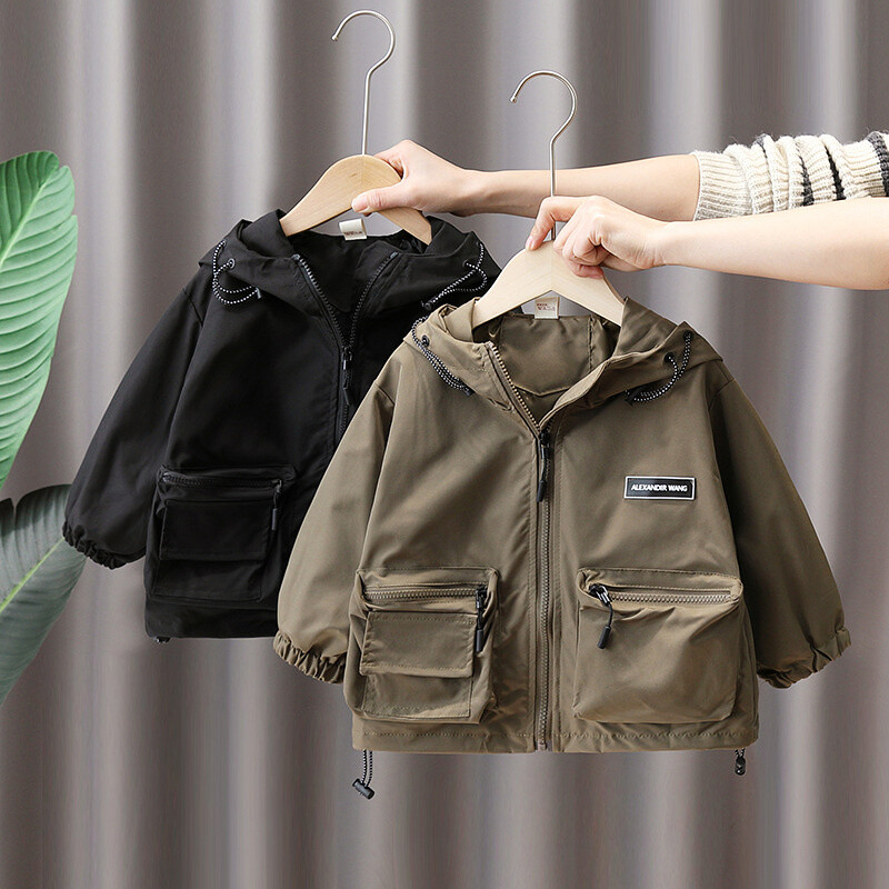 Dječački kaput Jakna Pamučna gornja odjeća Kaput 2023 Kaki proljeće jesen Sportske školske uniforme Dječja topla odjeća