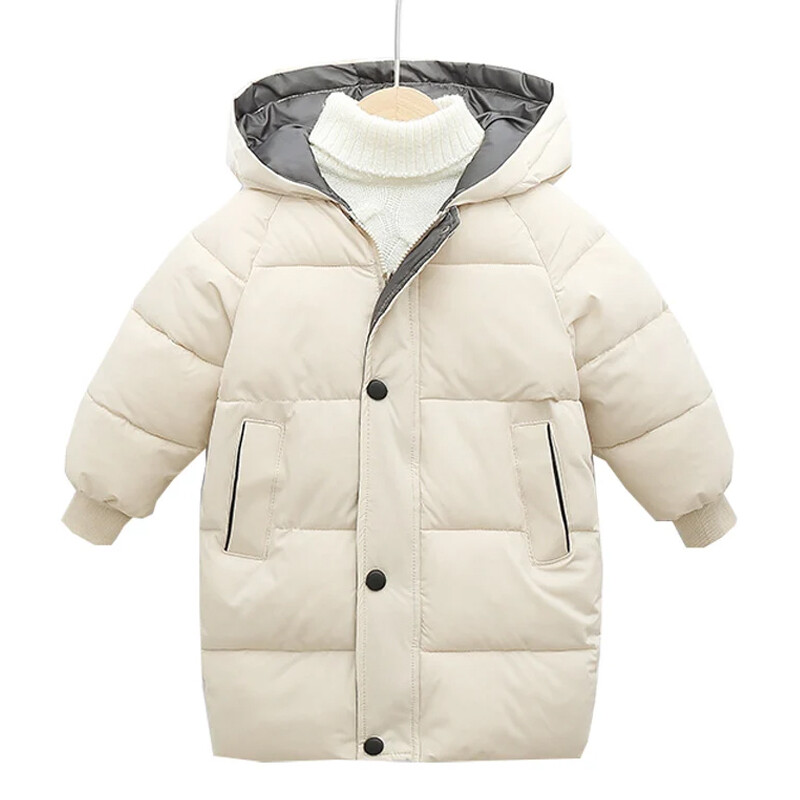 3-10 vana Laste puuvillane jope talve uus plüüs ja paksendatud sulejope meeste ja naiste keskmise pikkusega kapuutsiga soe jope