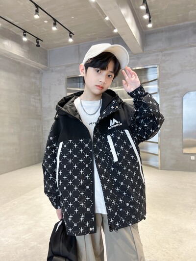 sprot jakne s kapuljačom za dječake s printom Crna bež 4 6 8 10 12 14 školski patentni zatvarač dječja gornja odjeća za dječake kolaž jakna dječji kaput