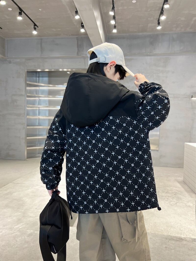 sprot jakne s kapuljačom za dječake s printom Crna bež 4 6 8 10 12 14 školski patentni zatvarač dječja gornja odjeća za dječake kolaž jakna dječji kaput