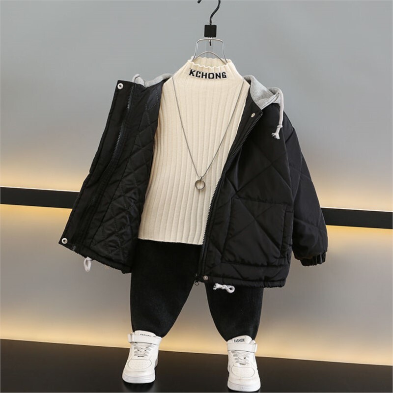 2023, nove zimske kapute za dječake, tople jakne s kapuljačom, podstavljene pamukom, parke, dječje dječje ležerne udobne kapute