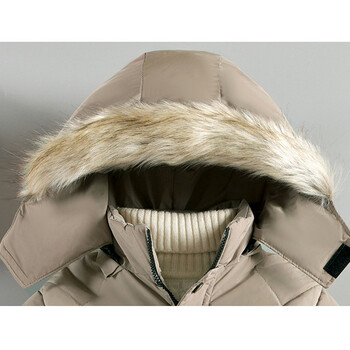 2024 Winter New Boys Jacket μονόχρωμη φόδρα βελούδινα Keep Warm Γούνινο γιακά με κουκούλα και φερμουάρ για Παιδική φόρμα 4-10 ετών