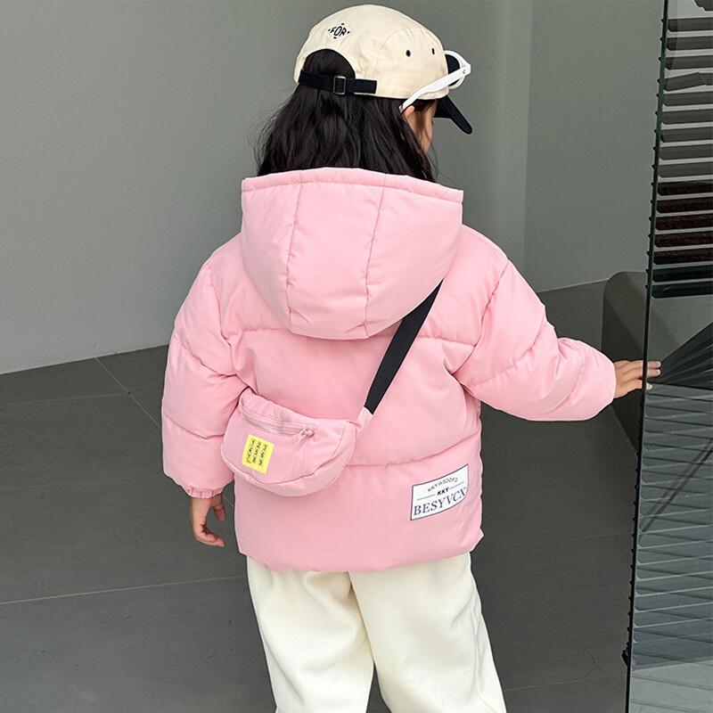 2-8 godina Zimska jakna za dječake i djevojčice, debela podstava koja održava toplinu s baršunastom kapuljačom, teški kaput za djecu, dječja gornja odjeća, torba za slanje