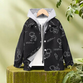 2024. Jesen Zima Modni kaput za velike dječake dugih rukava s patentnim zatvaračem i kapuljačom za djecu 8-12 godina Cool Gornja odjeća