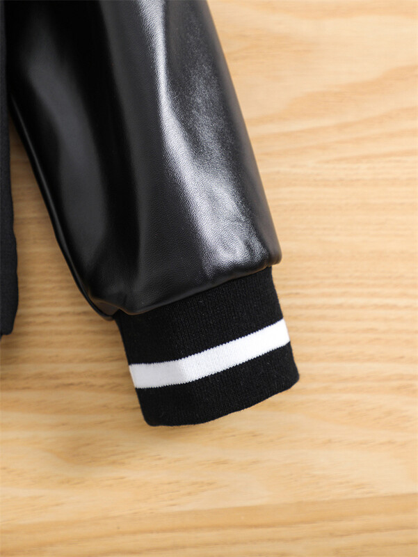 Dječja modna jakna Dječje proljeće jesen Baseball kaputi Dječaci Kožna vjetrovka s gumbima V-izrez Beba 2-6Y Kaput s velikim slovima