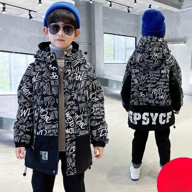 Dječački kaput Jakna Pamučna gornja odjeća Zaštita od vjetra 2023. Hladna, zadebljana baršunasta zimska topla dječja odjeća visoke kvalitete