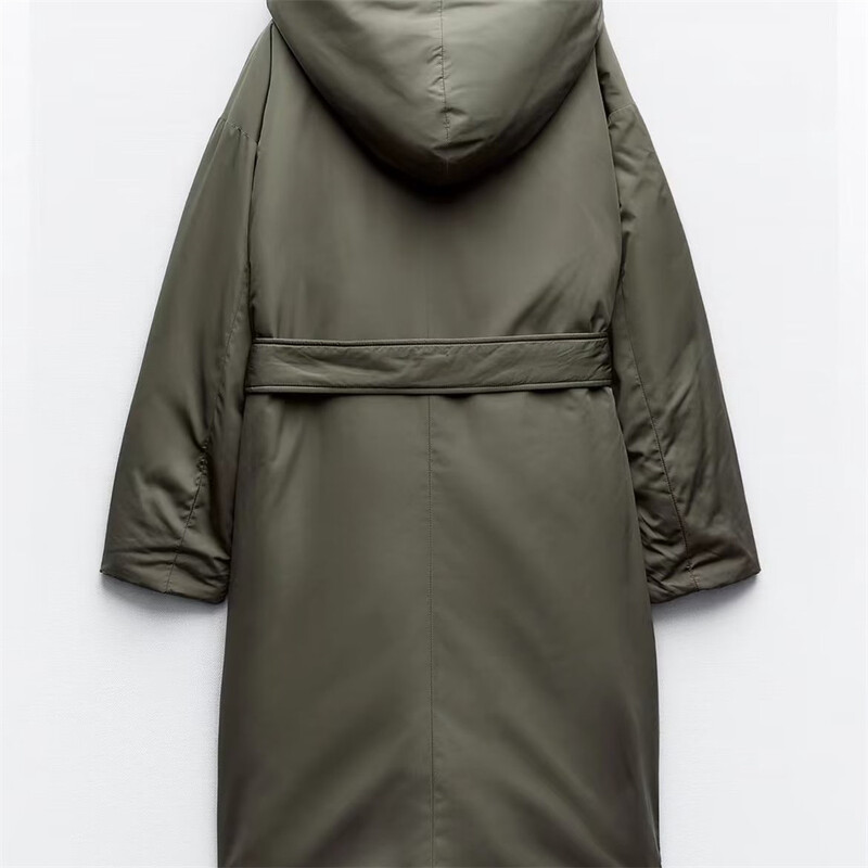 Novi proizvod UNIZERA jesen/zima 2023. Nova ženska modna ležerna vjetrovka s remenom i kapuljačom, pamučni kaput