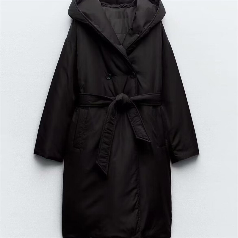 Novi proizvod UNIZERA jesen/zima 2023. Nova ženska modna ležerna vjetrovka s remenom i kapuljačom, pamučni kaput