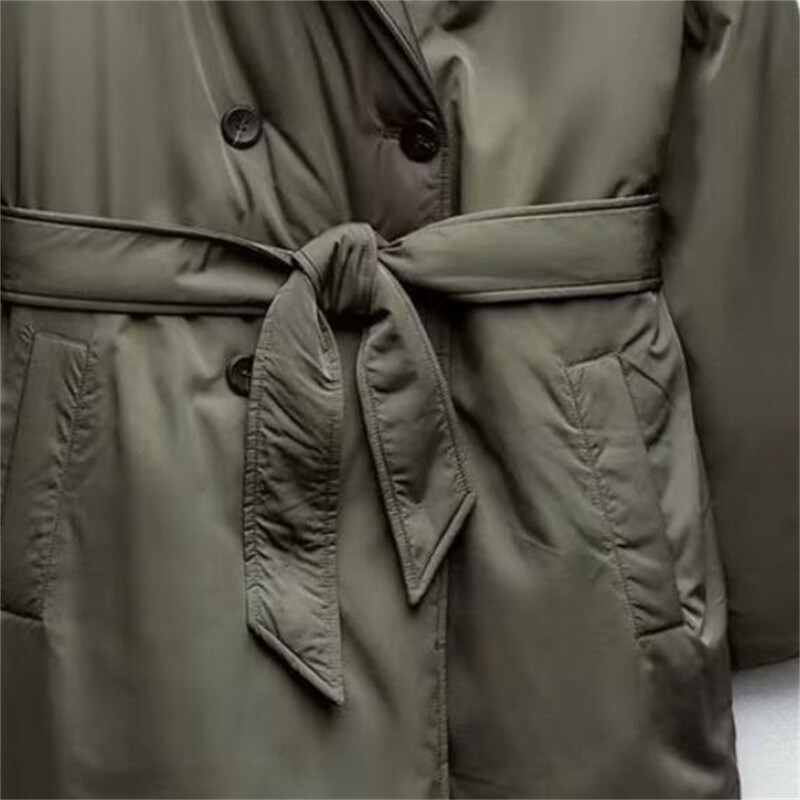 Novi proizvod UNIZERA jesen/zima 2023. Nova ženska modna ležerna vjetrovka s remenom i kapuljačom, pamučni kaput