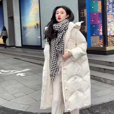 Дамско памучно палто с качулка, ново зимно зимно палто за 2024 г., корейско, дебело, топло парка с висока яка, свободно, тънко, уютно яке, връхни дрехи, дамско