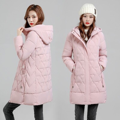 Talvised paksud kapuutsiga pikad parkmantlid Naiste vabaaja mantlid, õhukesed, soojad tuulekindlad puuvillased polsterdatud jakid Korea lumerõivad chaquetas
