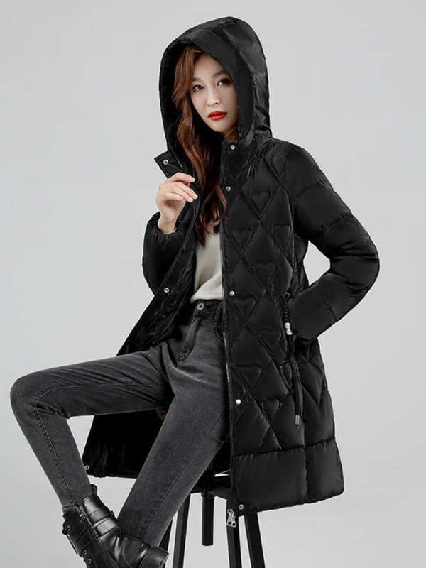 Talvised paksud kapuutsiga pikad parkmantlid Naiste vabaaja mantlid, õhukesed, soojad tuulekindlad puuvillased polsterdatud jakid Korea lumerõivad chaquetas