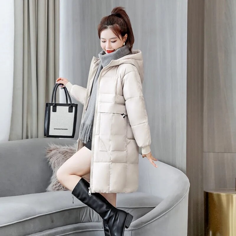 2023. aasta uus naiste talvejope Parka pikk mantel Causal Famale mantel Paks puuvillane polsterdatud jakk Paks Parkas Outwear