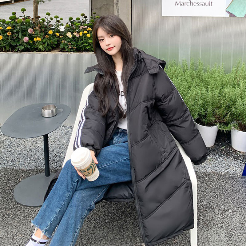 2024. Zimski puh pamučni kaputi Ženske duge pamučne parke Korejski ležerni kaput s podstavljenim pamukom Deblja topla pamučna jakna Kaputi s kapuljačom