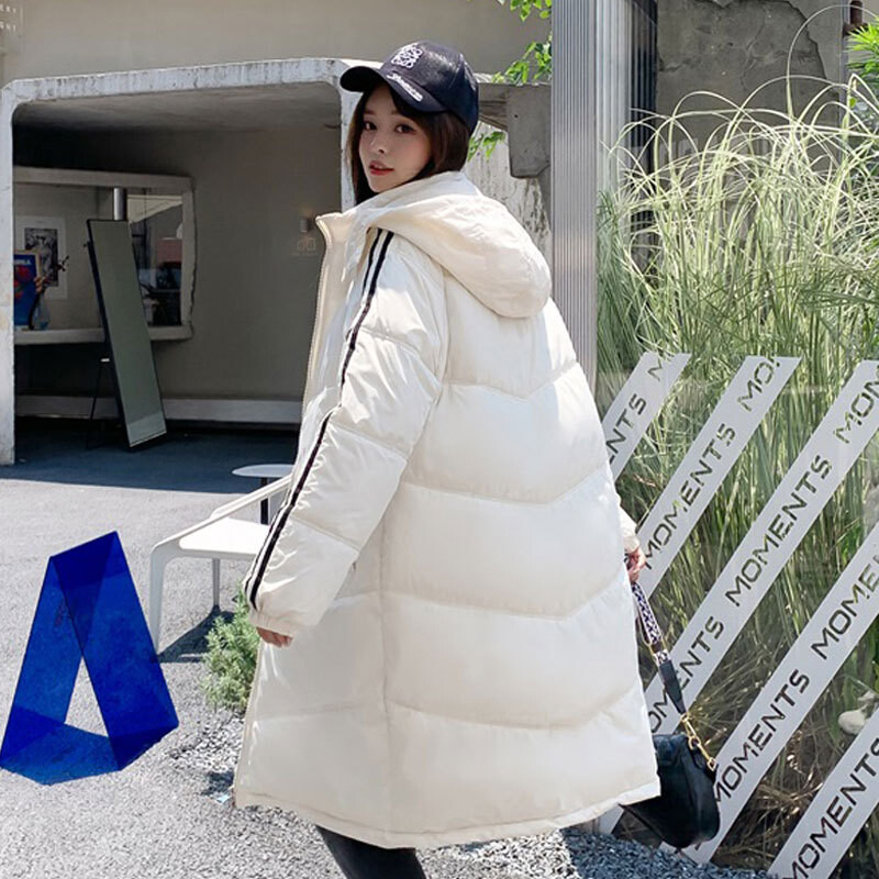 2024. Zimski puh pamučni kaputi Ženske duge pamučne parke Korejski ležerni kaput s podstavljenim pamukom Deblja topla pamučna jakna Kaputi s kapuljačom