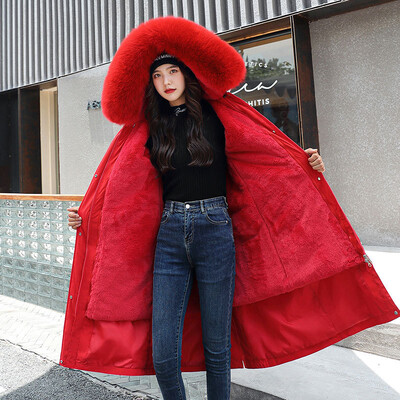Prevelika zimska jakna Ženska podstava Duga jakna Parke Topli debeli kaput Ženski podstavljeni kaputi Zimska odjeća