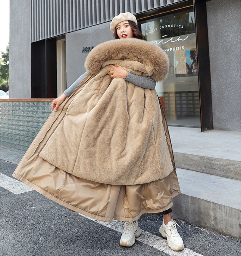 Prevelika zimska jakna Ženska podstava Duga jakna Parke Topli debeli kaput Ženski podstavljeni kaputi Zimska odjeća