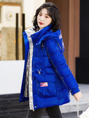 Sjajna pamučna jakna Debela topla pufer jakna s kapuljačom Ženska parka dugih rukava Preveliki korejski kaput Crna Crvena Zelena Plava