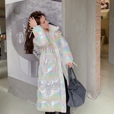 Γυαλιστερό X- Long Down μπουφάν Γυναικείο 2023 Winter Parka Hooded Fashion Χαλαρό αδιάβροχο παλτό Χοντρό ζεστό γυναικείο μπουφάν ropa mujer