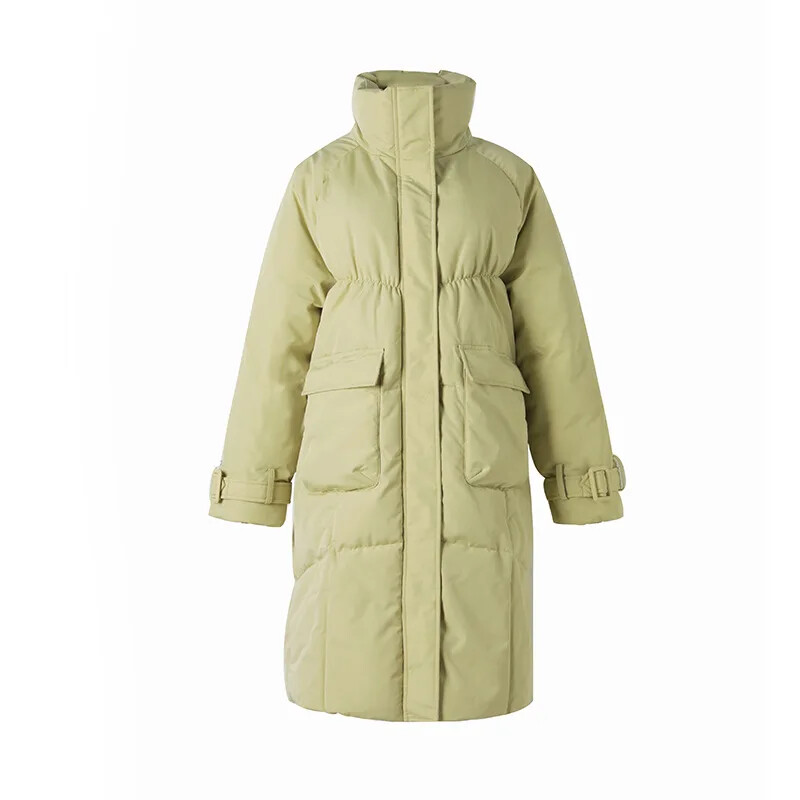Ново модно зимно дамско пухено памучно палто с качулка Ежедневни широки паркове Памучно палто с големи джобове Удебелено топло дълго дамско палто
