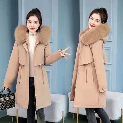 2023. Prevelika ženska parka 6XL Zimska nova široka jakna s podstavom od vune Ženski debeli kaput s kapuljačom Ženske tople podstavljene duge parke za snijeg