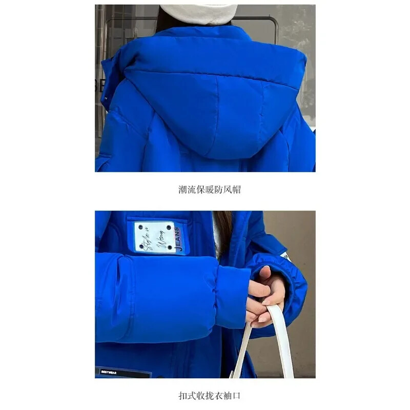 Ženski pamučni kaput Topla jakna Srednji stil Parke velike veličine Široka gornja odjeća Podstavljeni gornji kaput s kapuljačom Zimsko novo 20