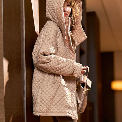 Novi ženski pamučni kaput, zimska jakna za 2023. Ženska parka za opuštanje Tanka temperamentna gornja odjeća, kaput srednje veličine